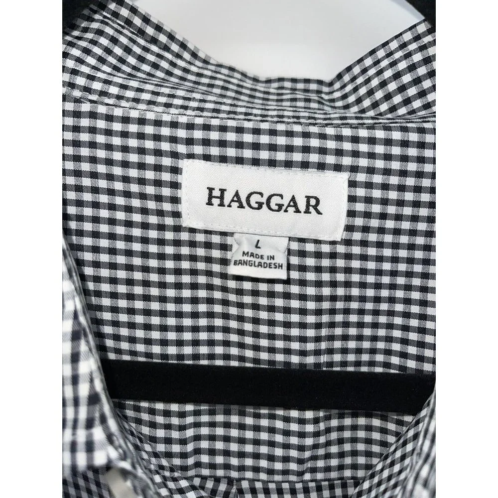 Haggar Wrinkle Resistant Shirt Men's Large Button Lightweight Long Sleeve $56 - Picture 3 of 9